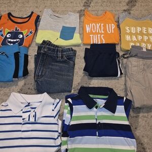 Striped Blue and White Kids Polo Shirt